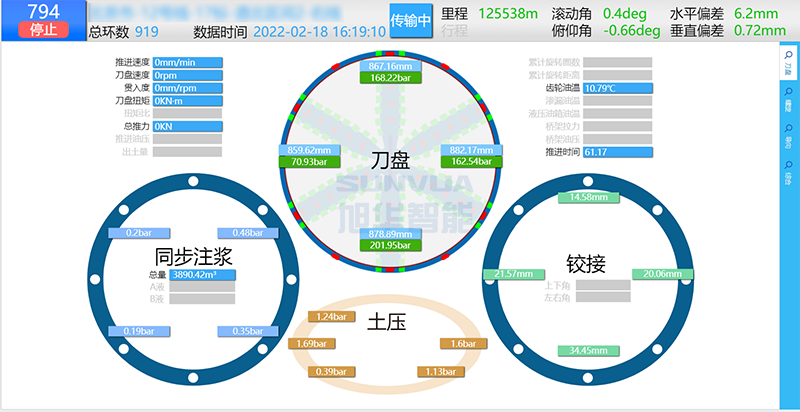 软件界面-盾构机刀盘实时数据平台